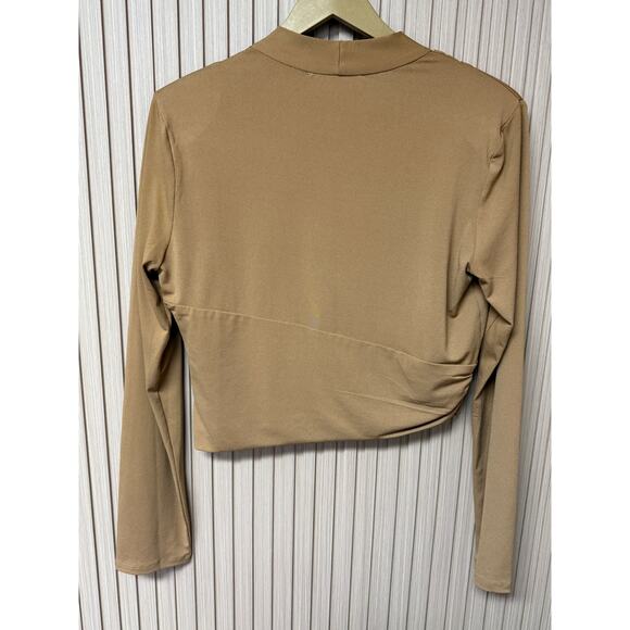 ASTR The Label Shawl Collar Wrap Top Women's Taupe size XL - Picture 9 of 9